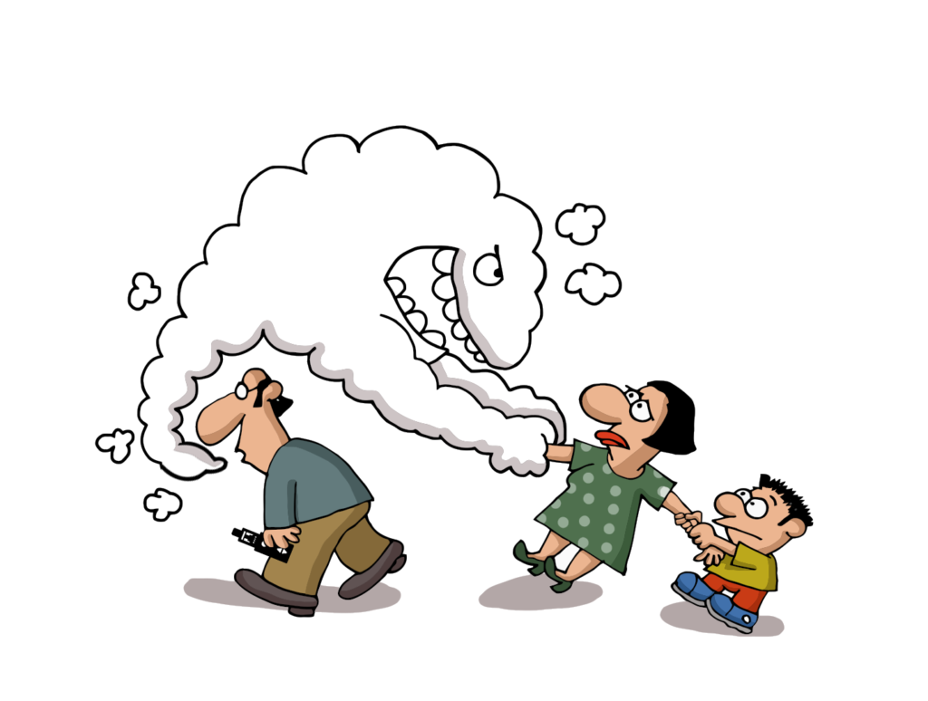 Gefahren durch passives Dampfen