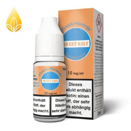 Sweet Salt Pfirsich Maracuja Nikotinsalz Liquid optional mit 10mg oder 20mg Nikotinsalz erhältlich.