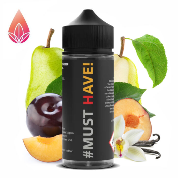 Must Have - H Pflaume verfeinert mit süßer Vanille und etwas Birne, abgefüllt in einer 120ml Flasche.