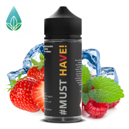 Must Have - V Reife süße Erdbeeren mit Himbeeren auf Eis, abgefüllt in einer 120ml Flasche.