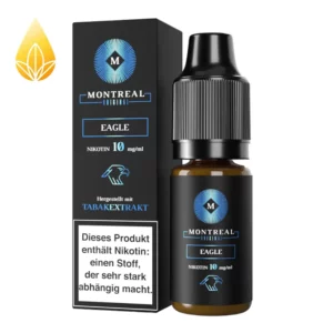 Montreal Eagle 10ml Liquid mit Nikotinsalz. Ein Extrakt aus echtem Tabak mit 10mg/ml Nikotin.
