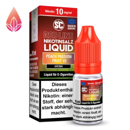 SC Red Line Peach Passion Fruit V2 Nikotinsalz 10mg Liquid Produktflasche