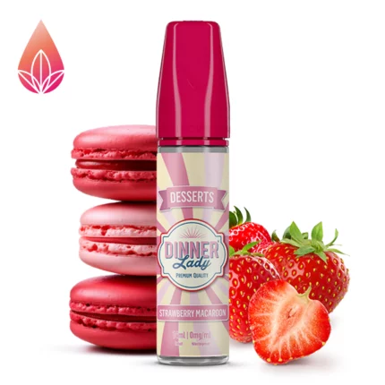 DINNER Lady - Desserts Strawberry Macaroon 20ml Aroma in einer 60ml Flasche.