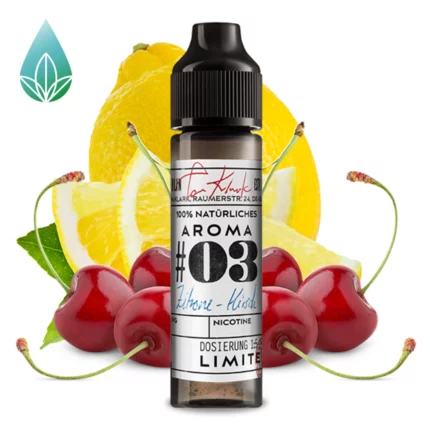 Tom Klark´s Aroma Nr. 3 Zitrone-Kirsch. 10ml Aroma abgefüllt in einer 60ml Flasche.